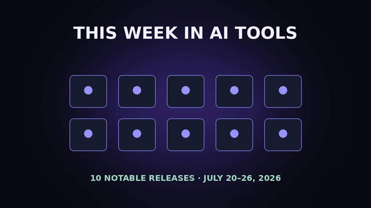The Best New AI Tools This Week: 10 Releases That Actually Matter (July 20–26, 2026)