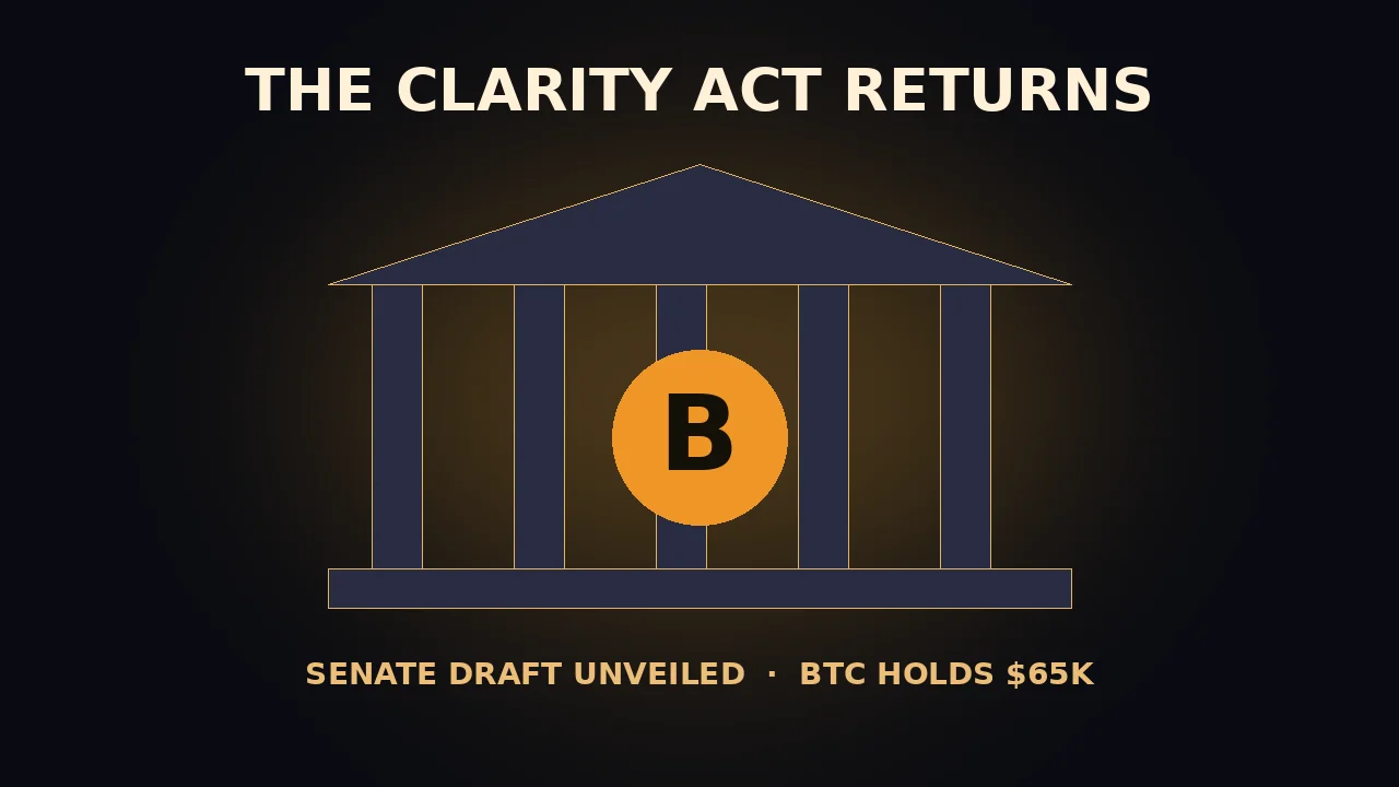 Senate Republicans Revive the CLARITY Act as Bitcoin Holds $65K Through the Chop